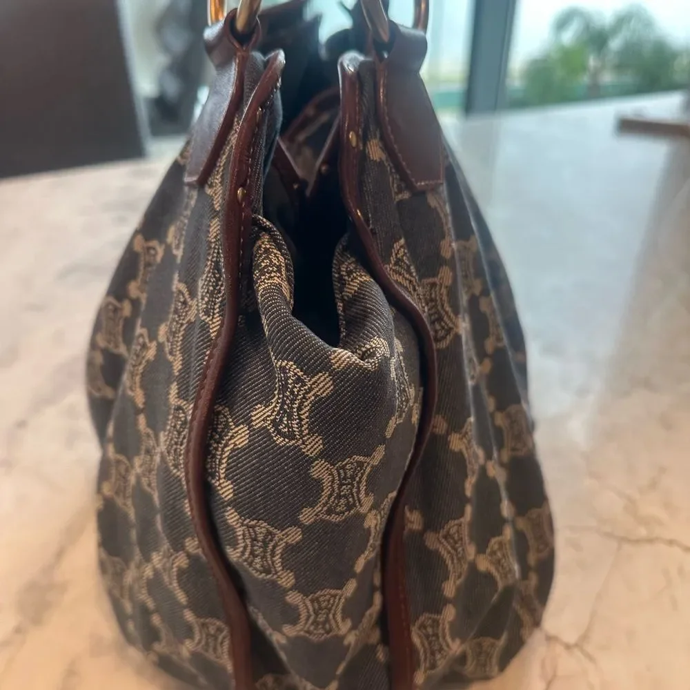 Celine Blue and Brown Monogram Tote